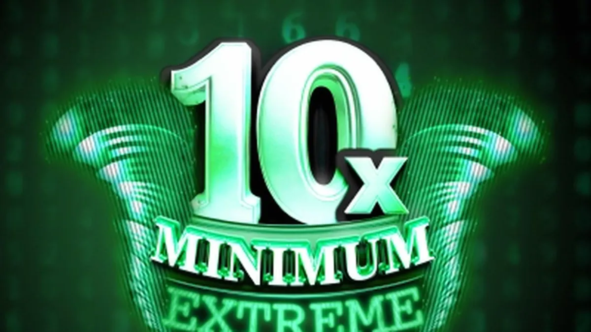 Giao diện trò chơi 10x Minimum Extreme với các con số neon trên nền tối