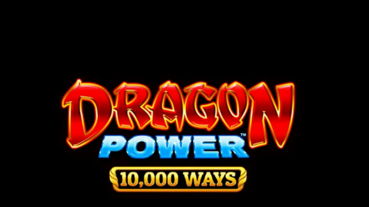 Giao diện trò chơi slot Dragon Power 10,000 Ways với biểu tượng rồng vàng và các quả cầu tiền mặt rực rỡ.